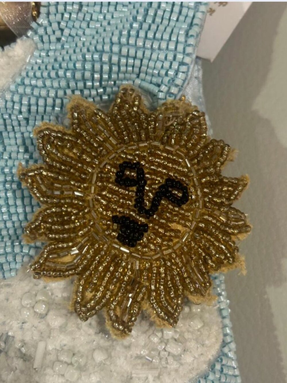 New Release Handcrafted in India Beaded Bag Clouds Sun Charm Bamboo Handles NWT - Picture 7 of 7